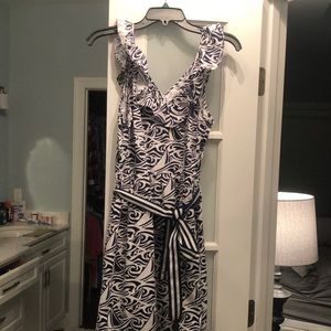 Vineyard Vines for Target Size Rough Seas Navy Ruffle Dress Large --w/bust darts